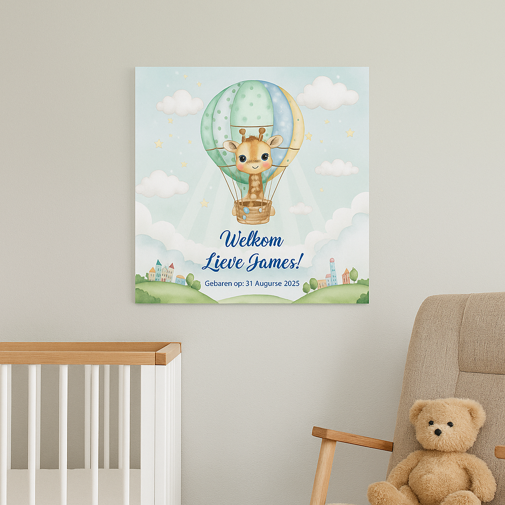 Muurstickers van geboortekaartje