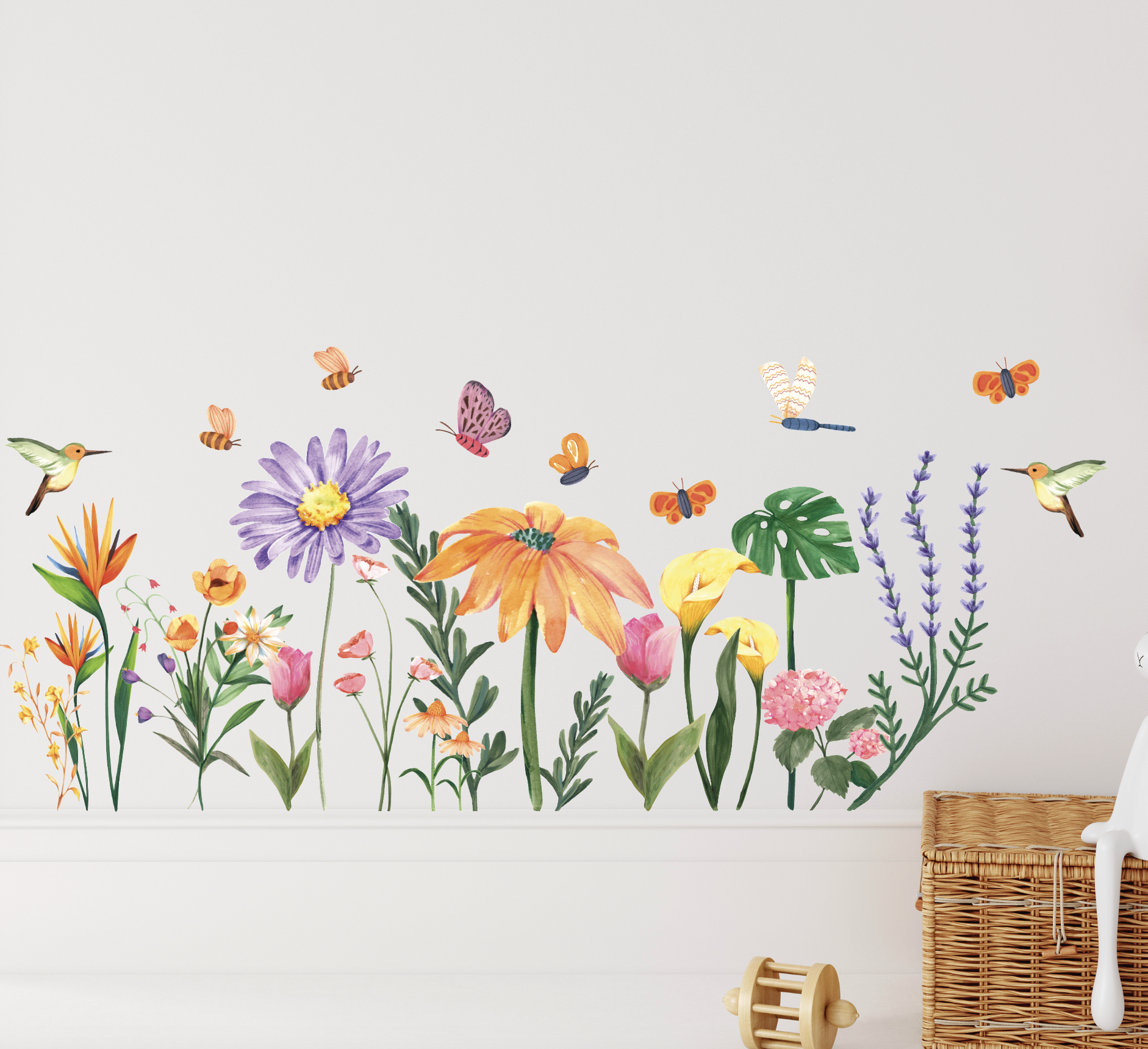 Muursticker veldbloemen