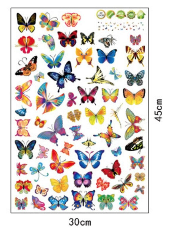 Muursticker vlinders set kleurrijk