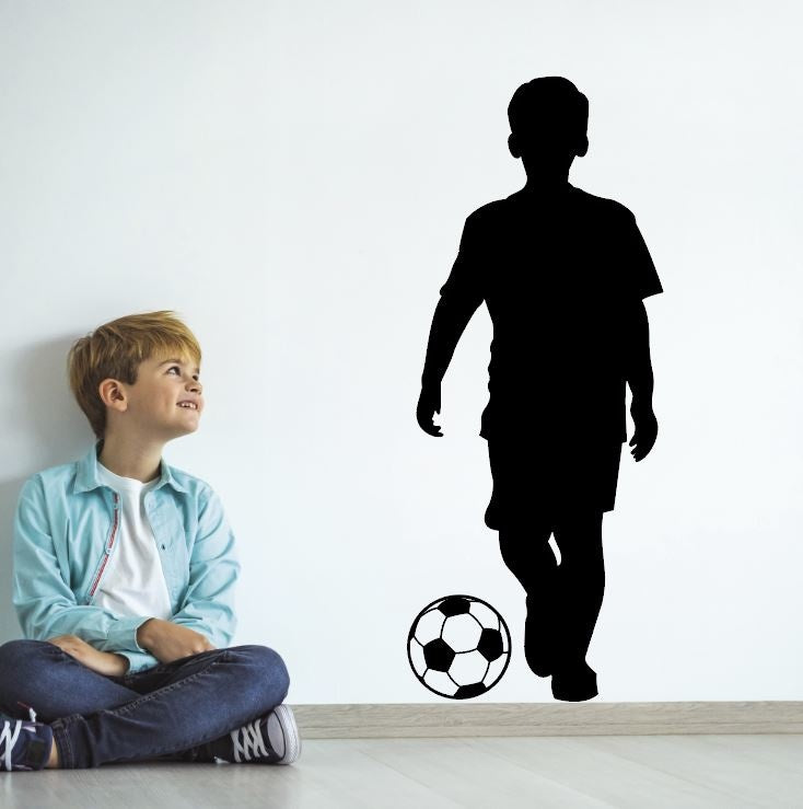 Muursticker voetbal jongen