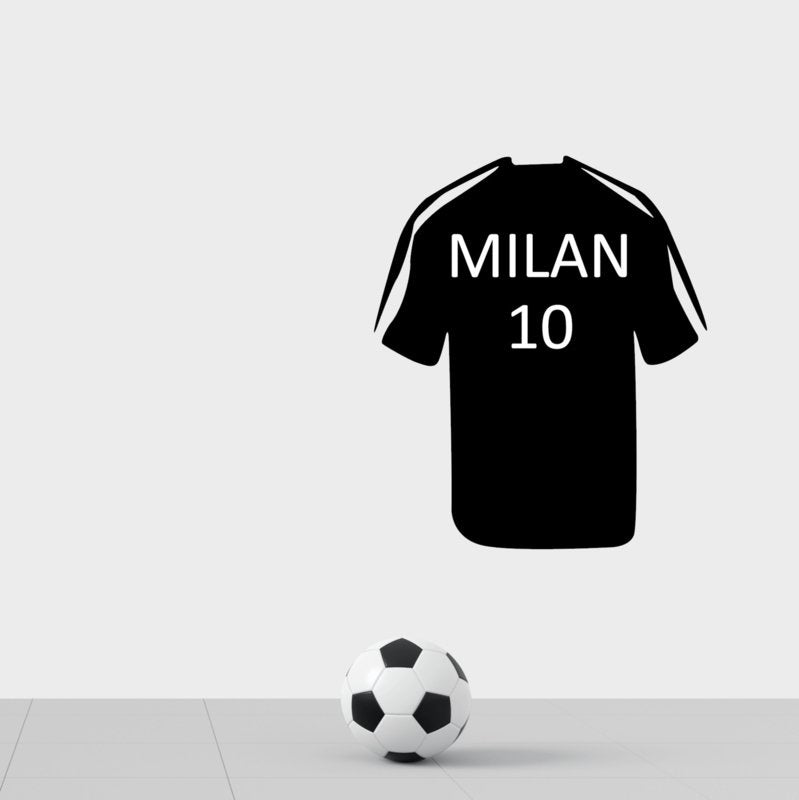 Muursticker voetbal shirt naam kinderkamer