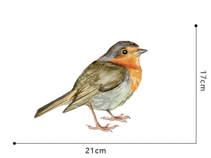 Muursticker vogel roodborst