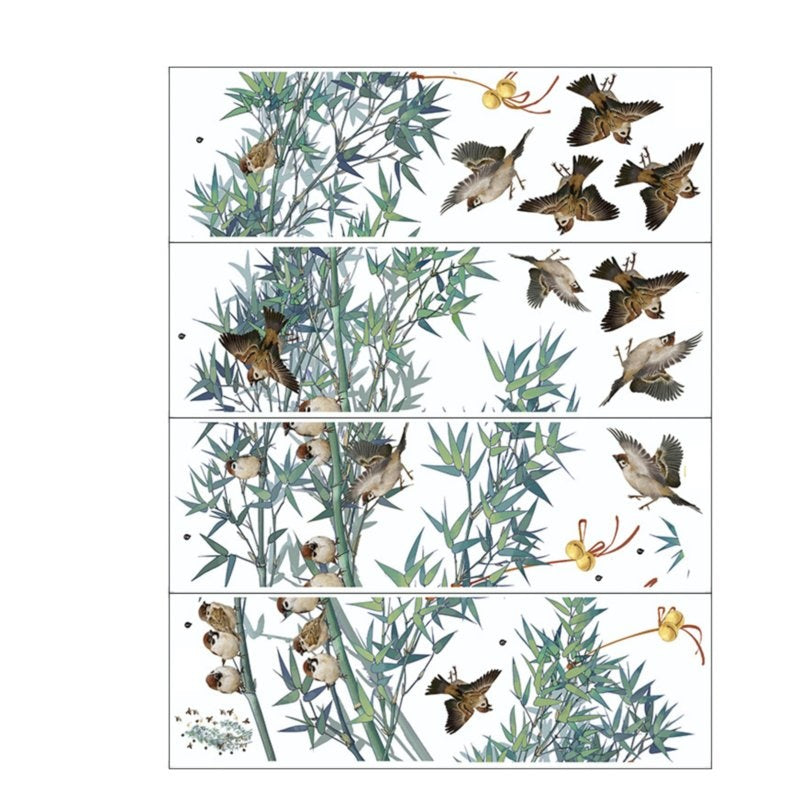 Muursticker vogels op tak decoratie XL