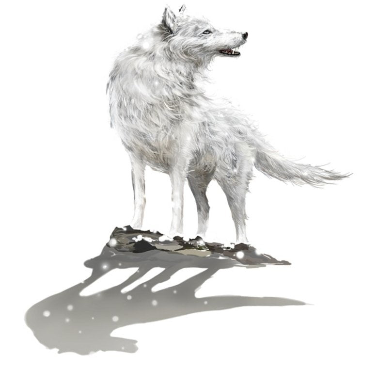 Muursticker wolf wit stoer kinderkamer