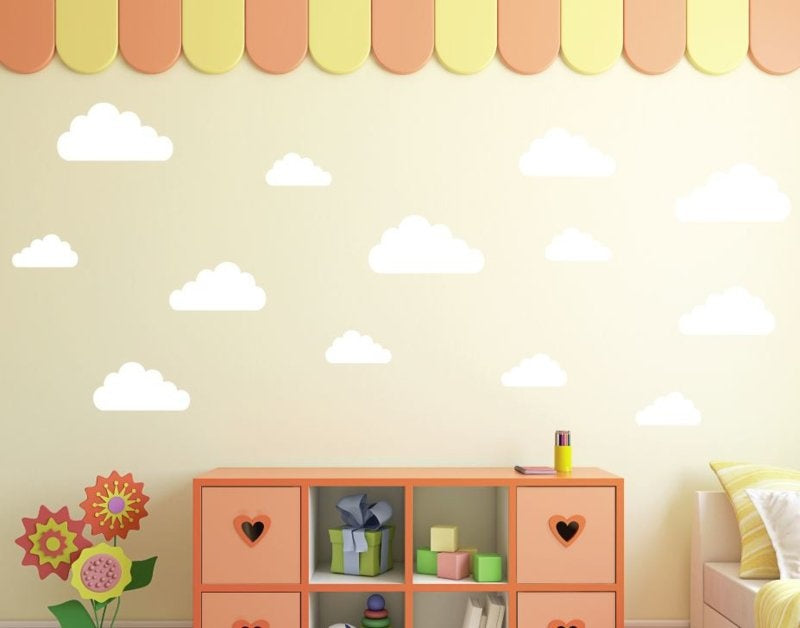 Muursticker wolken 2 babykamer / kinderkamer