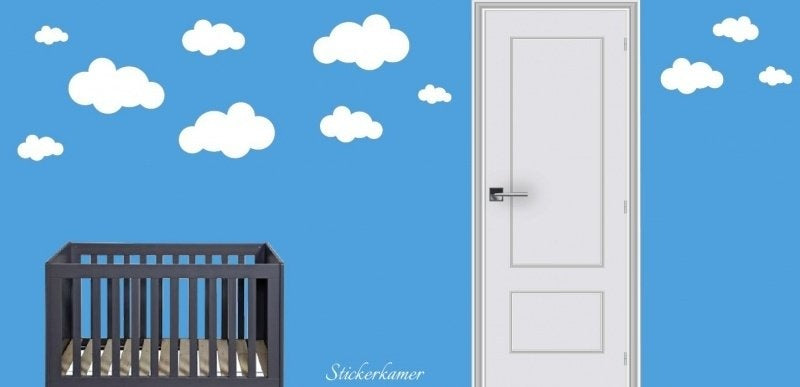 Muursticker wolken babykamer / kinderkamer
