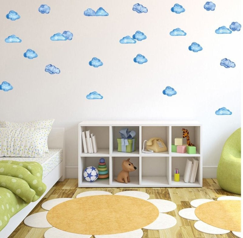 Muursticker wolken patroon mini kinderkamer