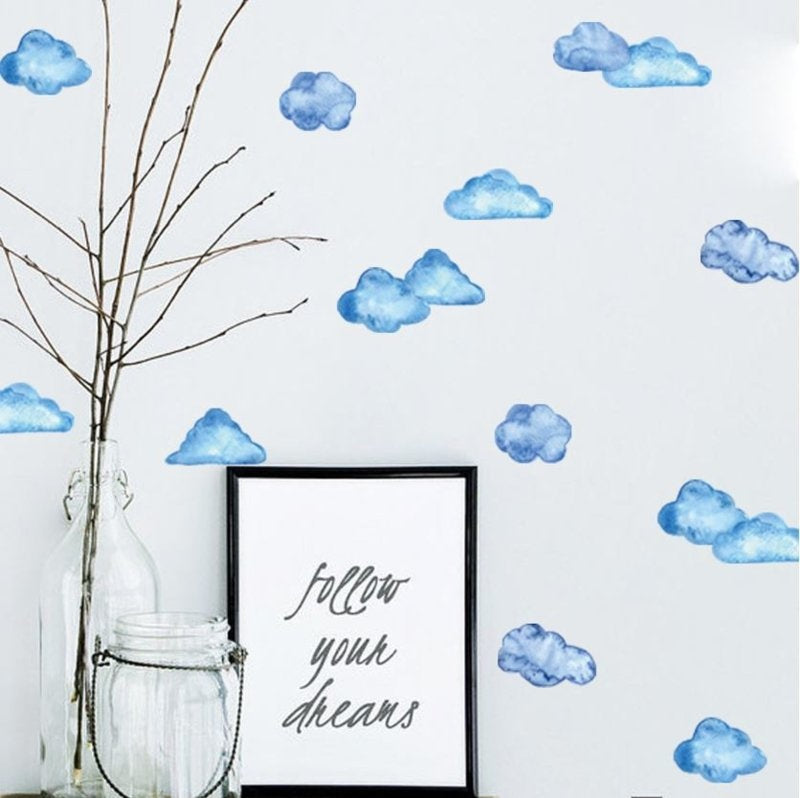 Muursticker wolken patroon mini kinderkamer