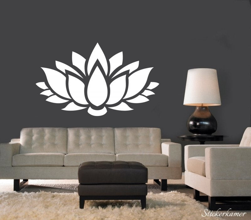 Muursticker yoga bloem lotus wanddecoratie