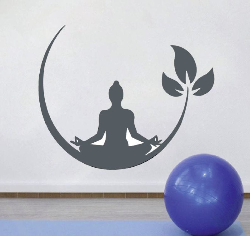 Muursticker yoga meditatie decoratie sticker bloem