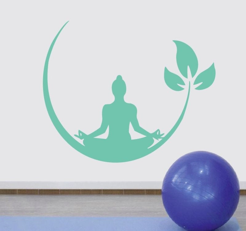 Muursticker yoga meditatie decoratie sticker bloem
