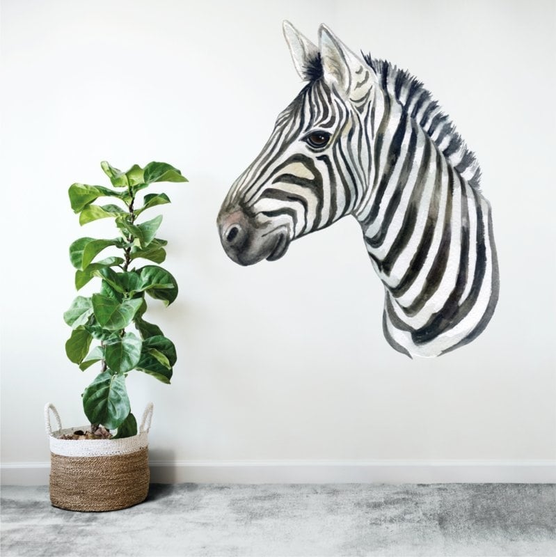 Muursticker zebra kop Afrika