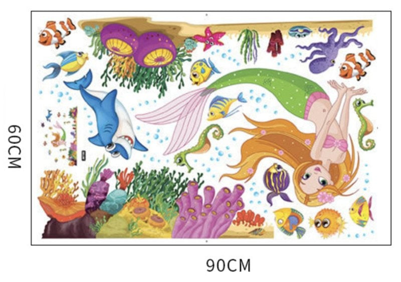 Muursticker zeemeermin kinderkamer meisjes