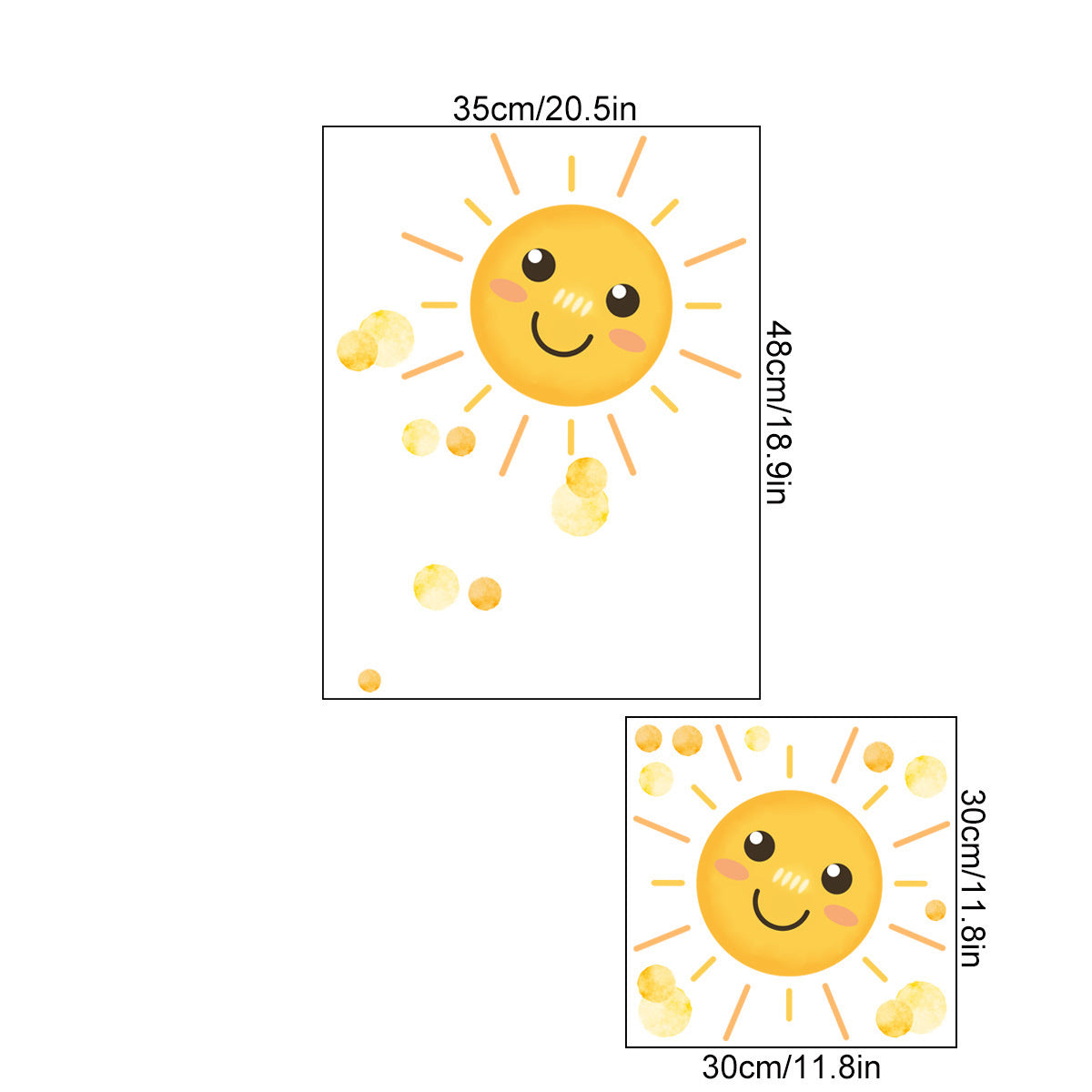 Muursticker zon gezichtje kinderkamer
