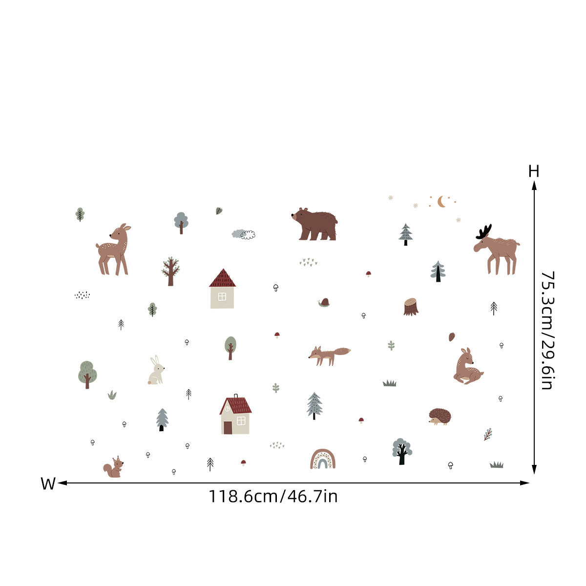 Bosdieren Muurstickers Set – Schattige Decoratie voor de Kinderkamer