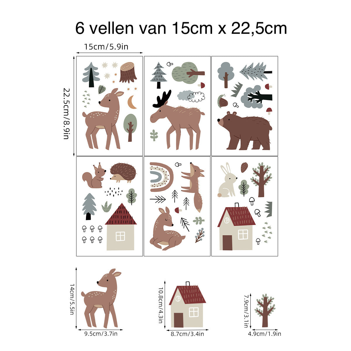 Bosdieren Muurstickers Set – Schattige Decoratie voor de Kinderkamer
