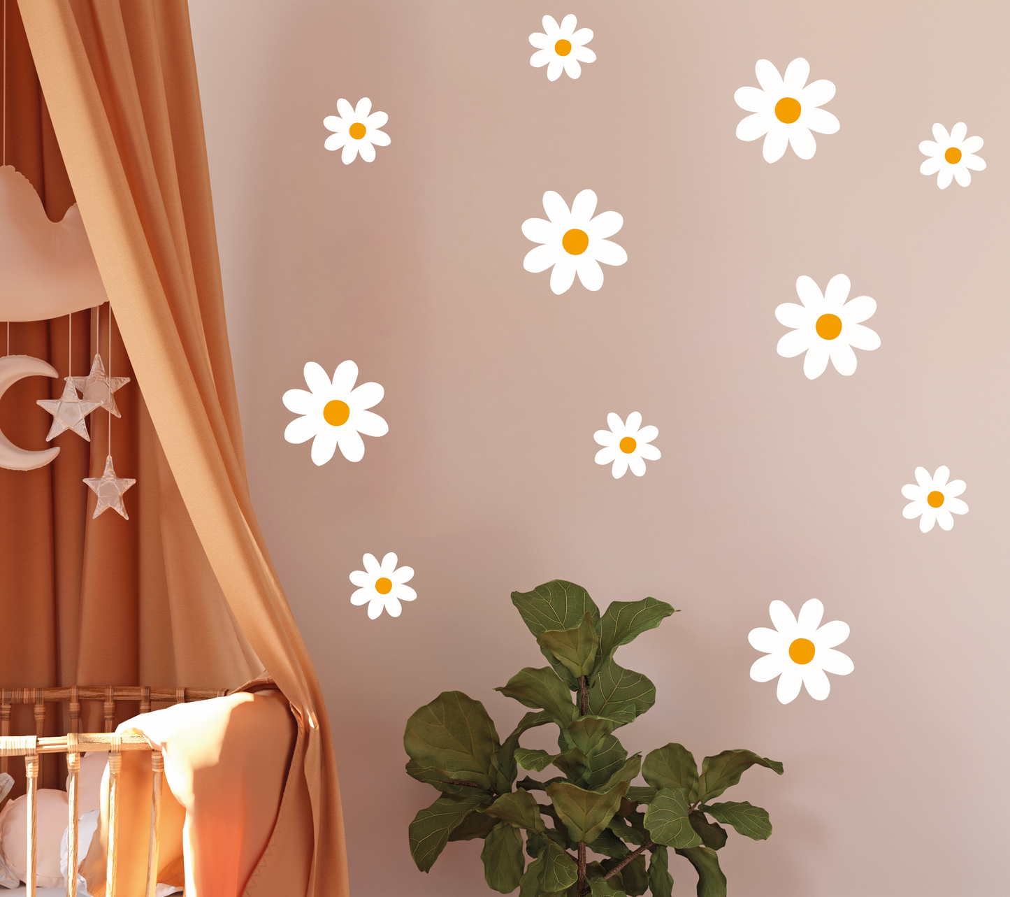 Muurstickers daisy flowers - madeliefjes bloemen kinderkamer