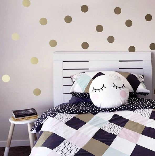 Muurstickers gouden stippen 4 cm 50 stuks kinderkamer