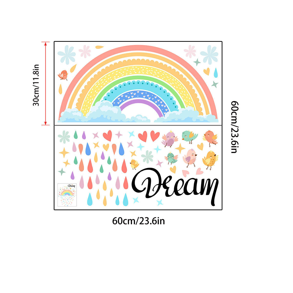 Muursticker kinderkamer regenboog