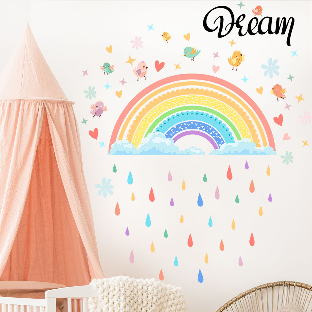 Muursticker kinderkamer regenboog