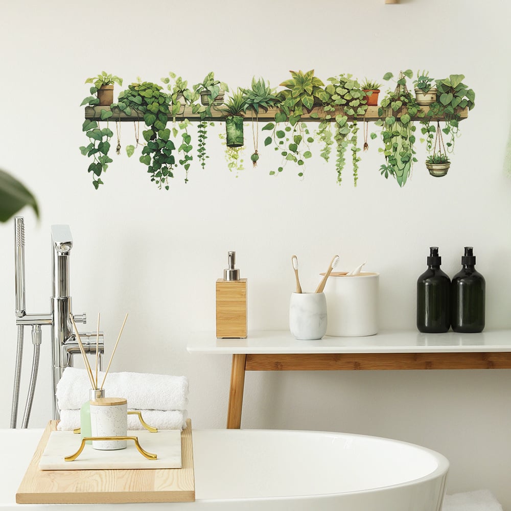 Muursticker planten groen zelfklevend 90cm