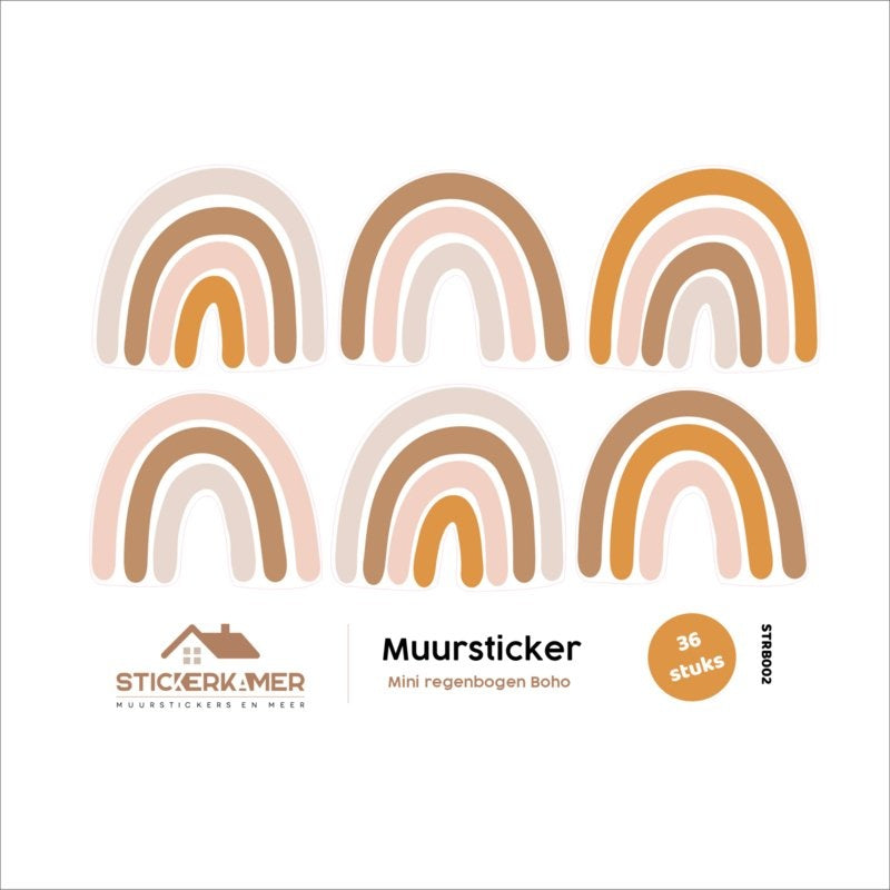Muurstickers regenbogen 36 stuks - bohemian - kinderkamer - muurstickers