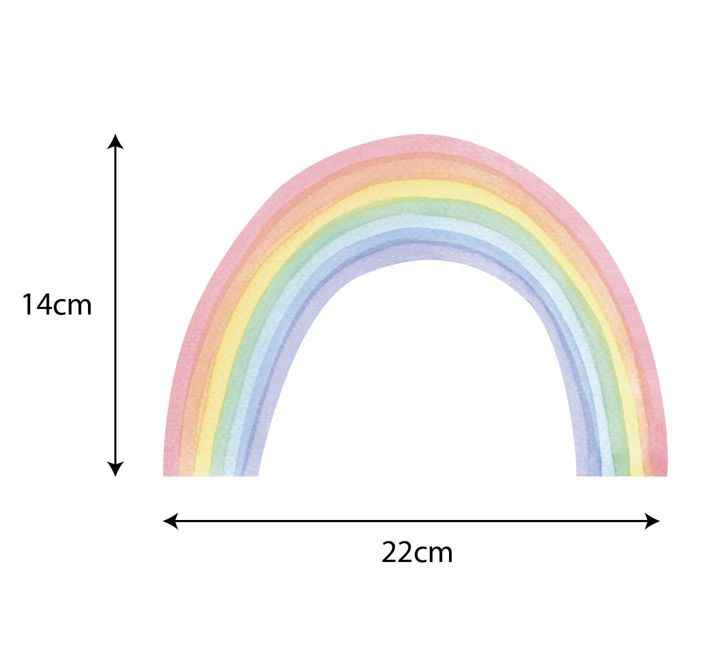 Muurstickers regenboogjes pastel kinderkamer medium