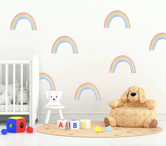 Pastel rainbow wall stickers medium