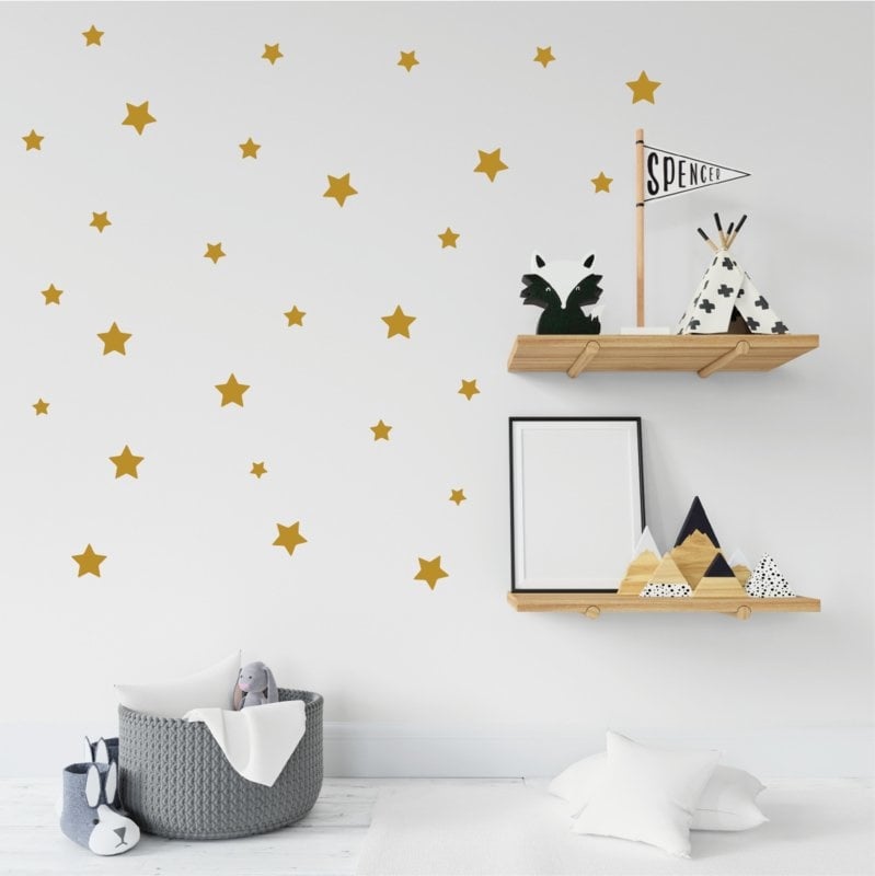 Muurstickers sterren goud 25 stuks