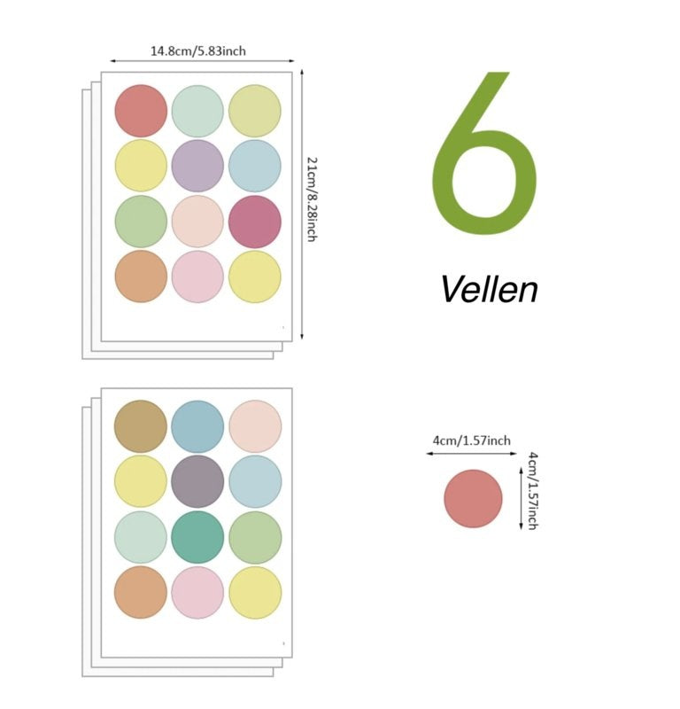 Muurstickers stippen/cirkels mix kleur kinderkamer / babykamer