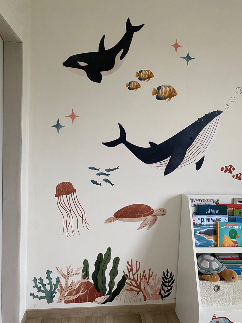 Muursticker onderwaterwereld kinderkamer