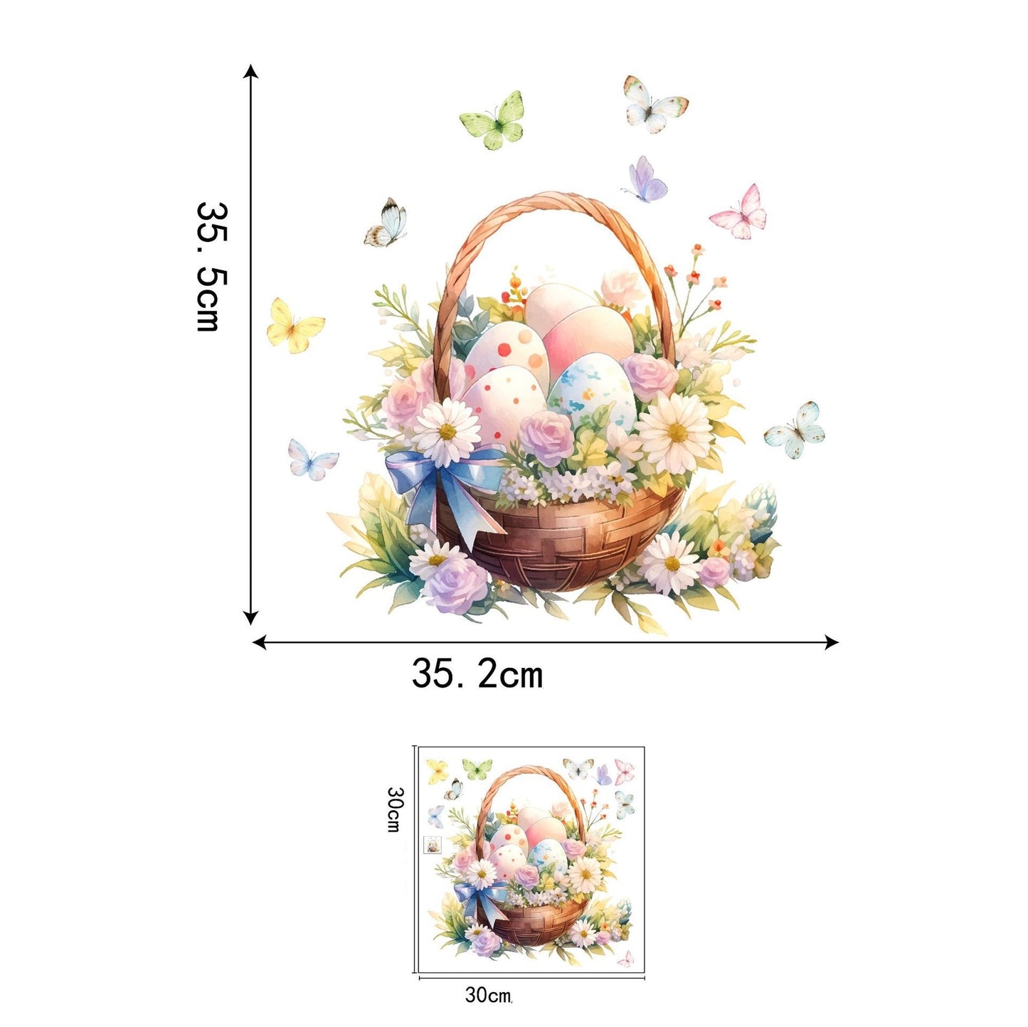 Statische Paas Raamsticker Paasmand met Eieren 30x30 cm