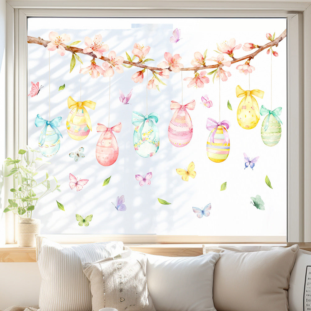 Statische Raamsticker Pasen – Paastak met Paaseieren (60x30 cm)
