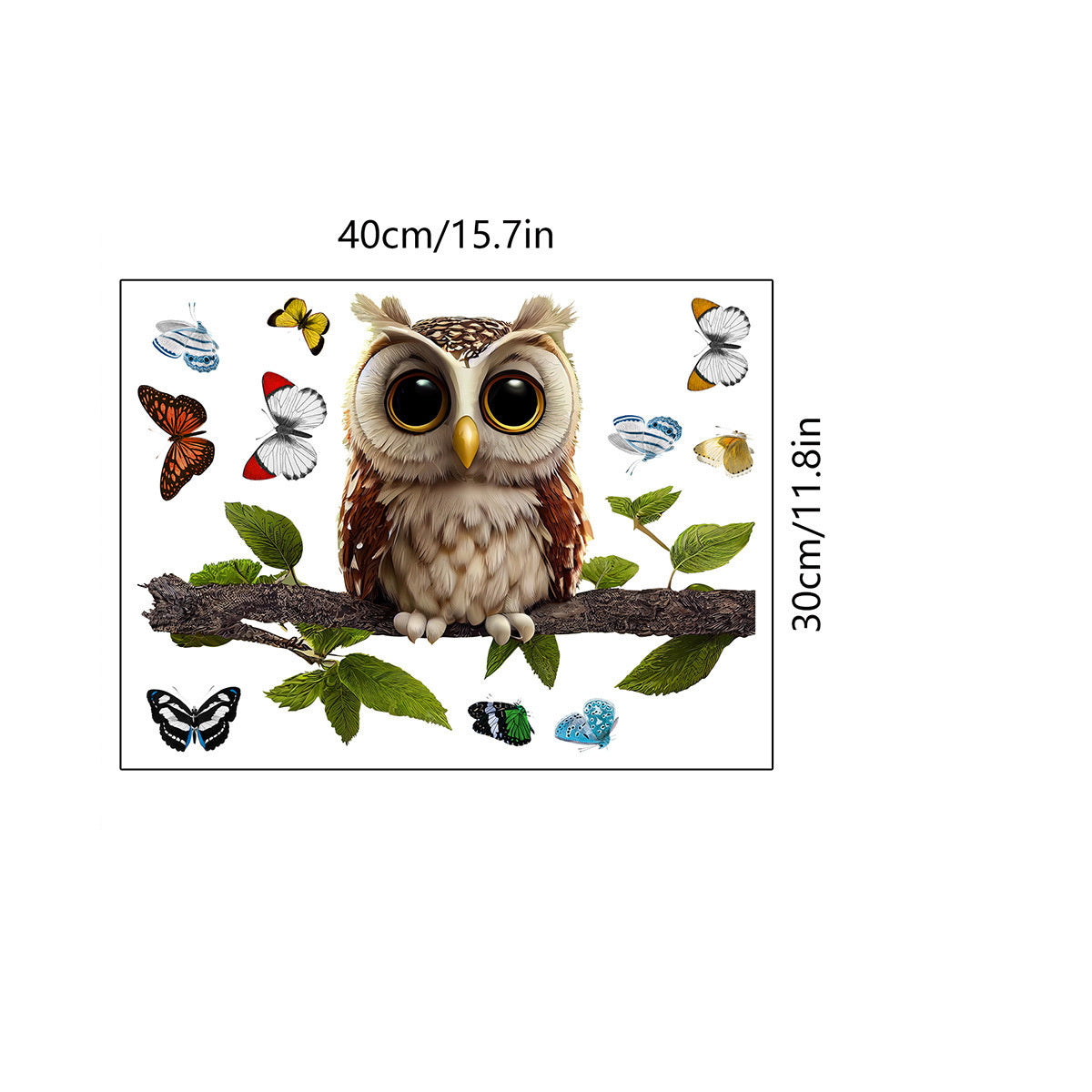 Raamstickers zelfklevend uil op tak