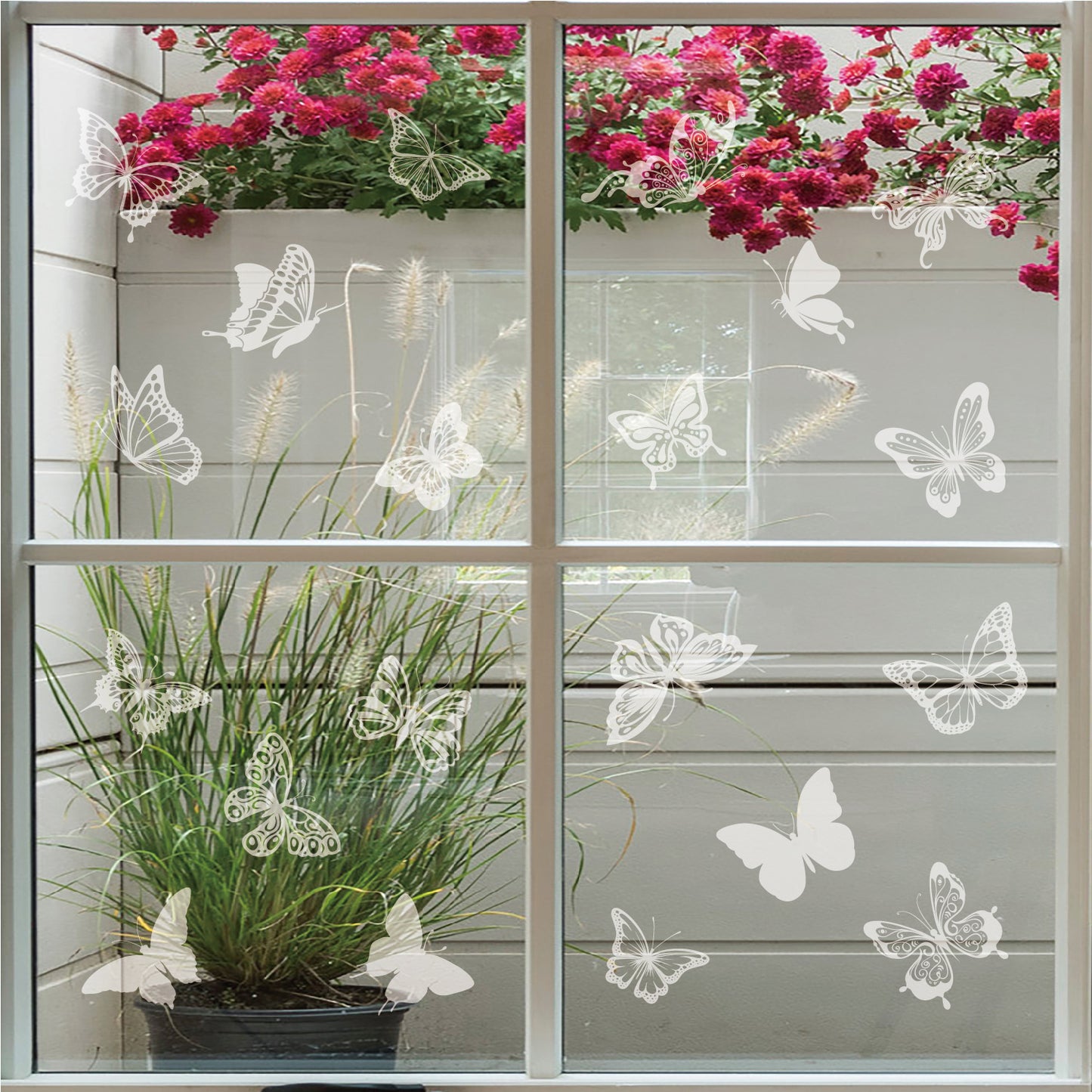 Statische vlinders raamstickers 24 stuks (vogelbescherming)