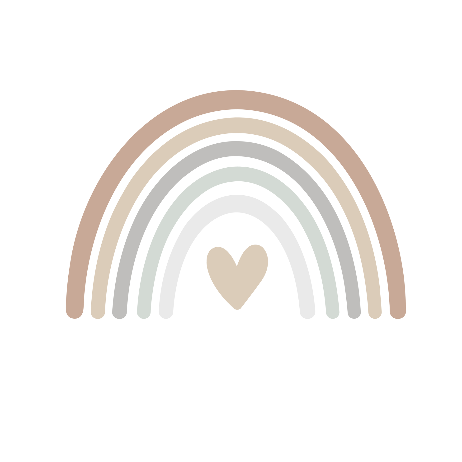 Muursticker regenboog neutrale kleuren