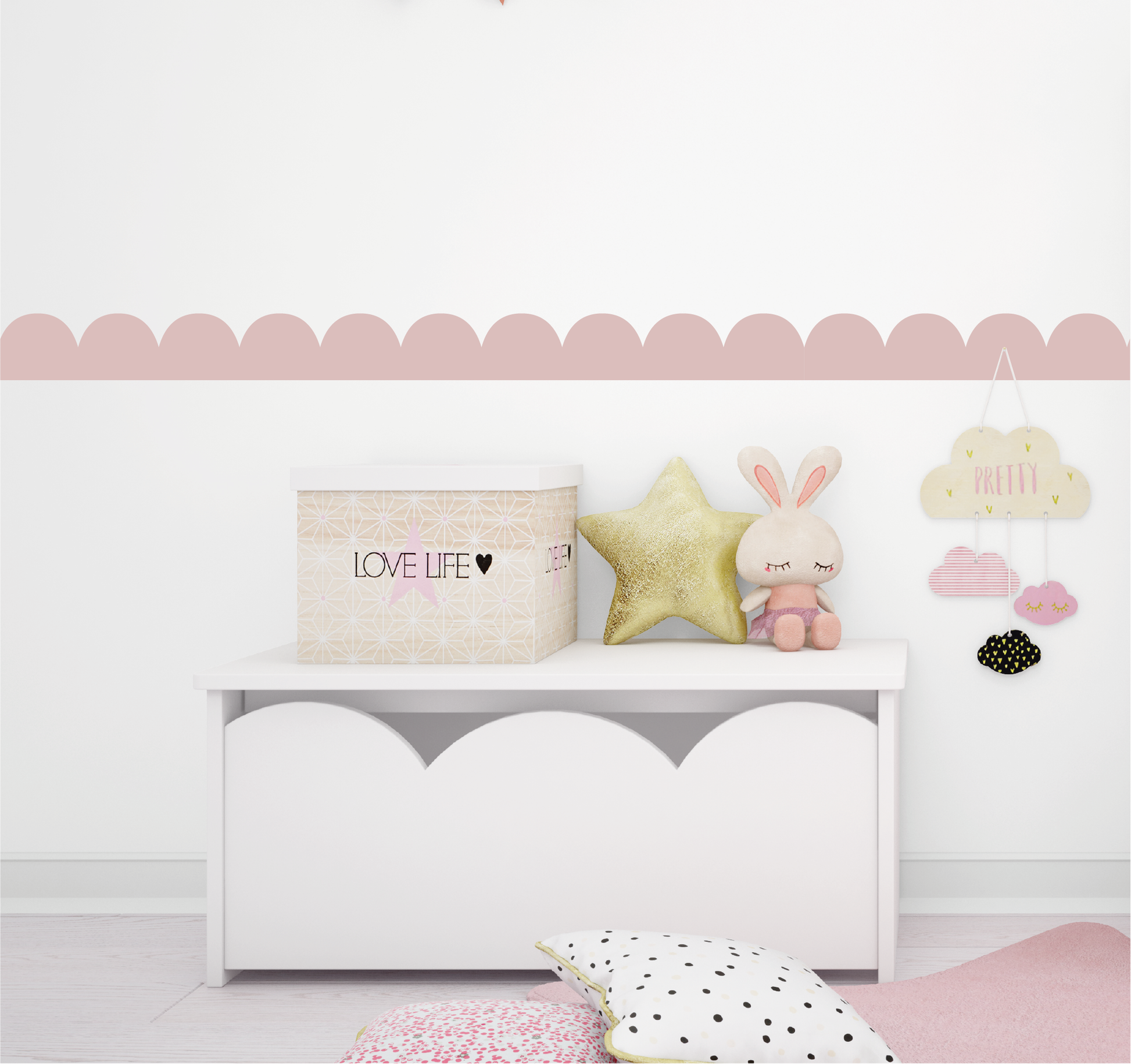 Muursticker Schelp / Scallop Strook - Lambrisering