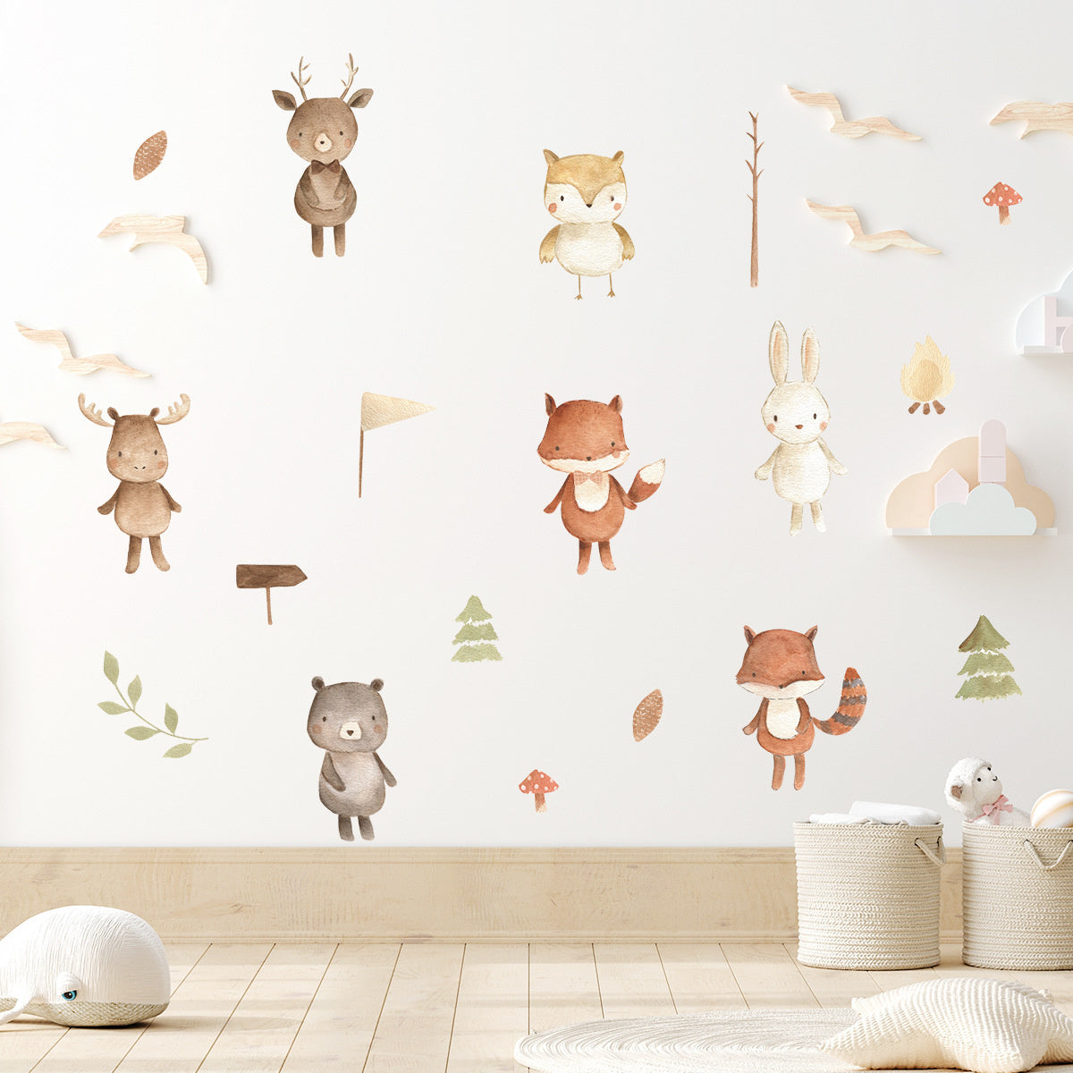 Herfst Bosdieren Muurstickers – Schattige Decoratie voor de Kinderkamer