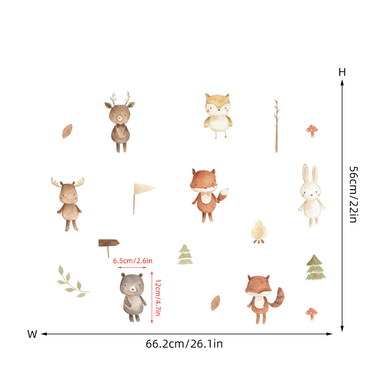 Herfst Bosdieren Muurstickers – Schattige Decoratie voor de Kinderkamer