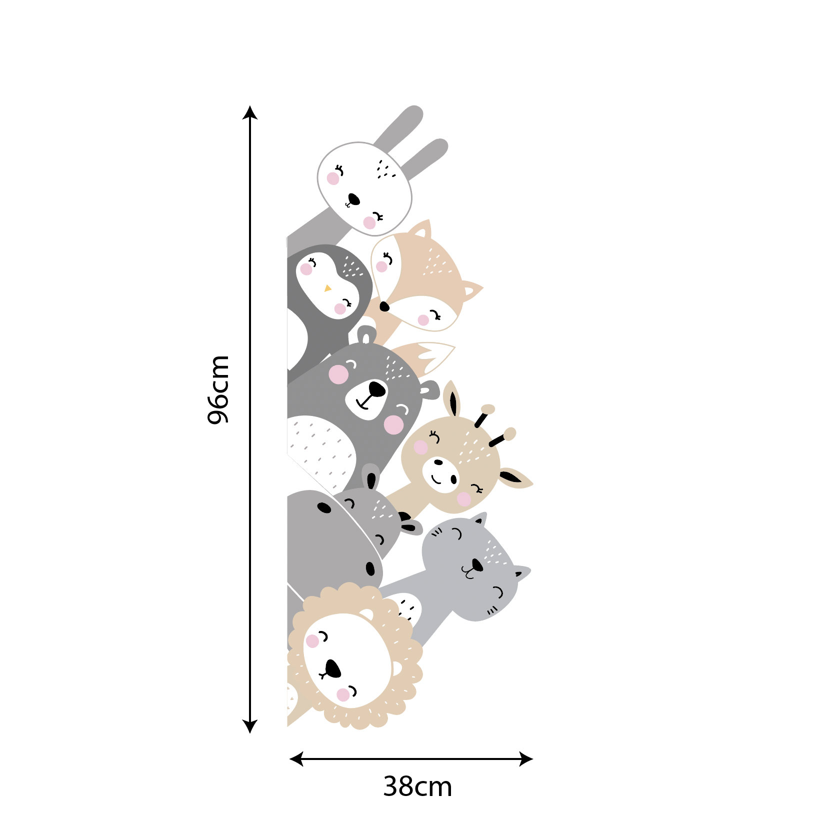 Muursticker dieren nordic design