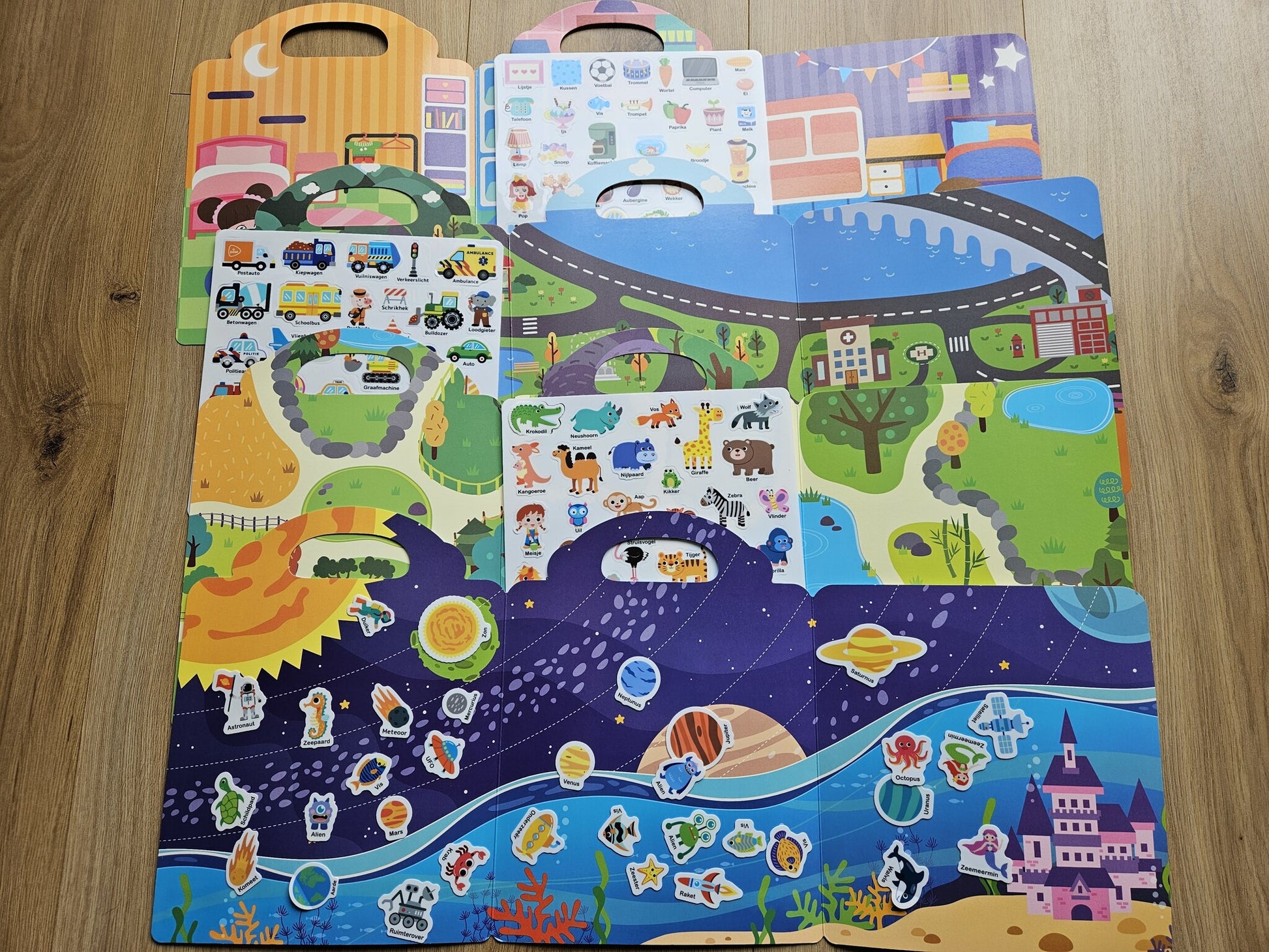 Stickerboek Kinderen: 4 Thema's  herbruikbaar