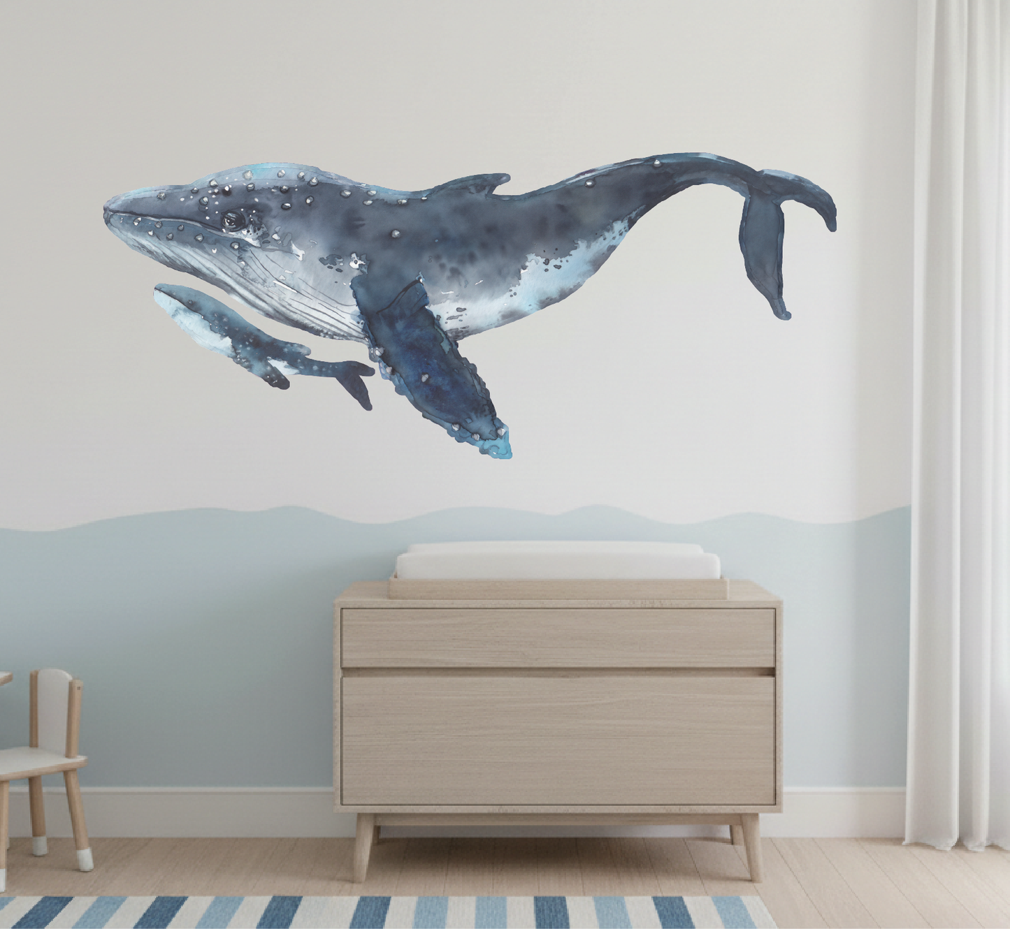 Muursticker kinderkamer walvis bultrug