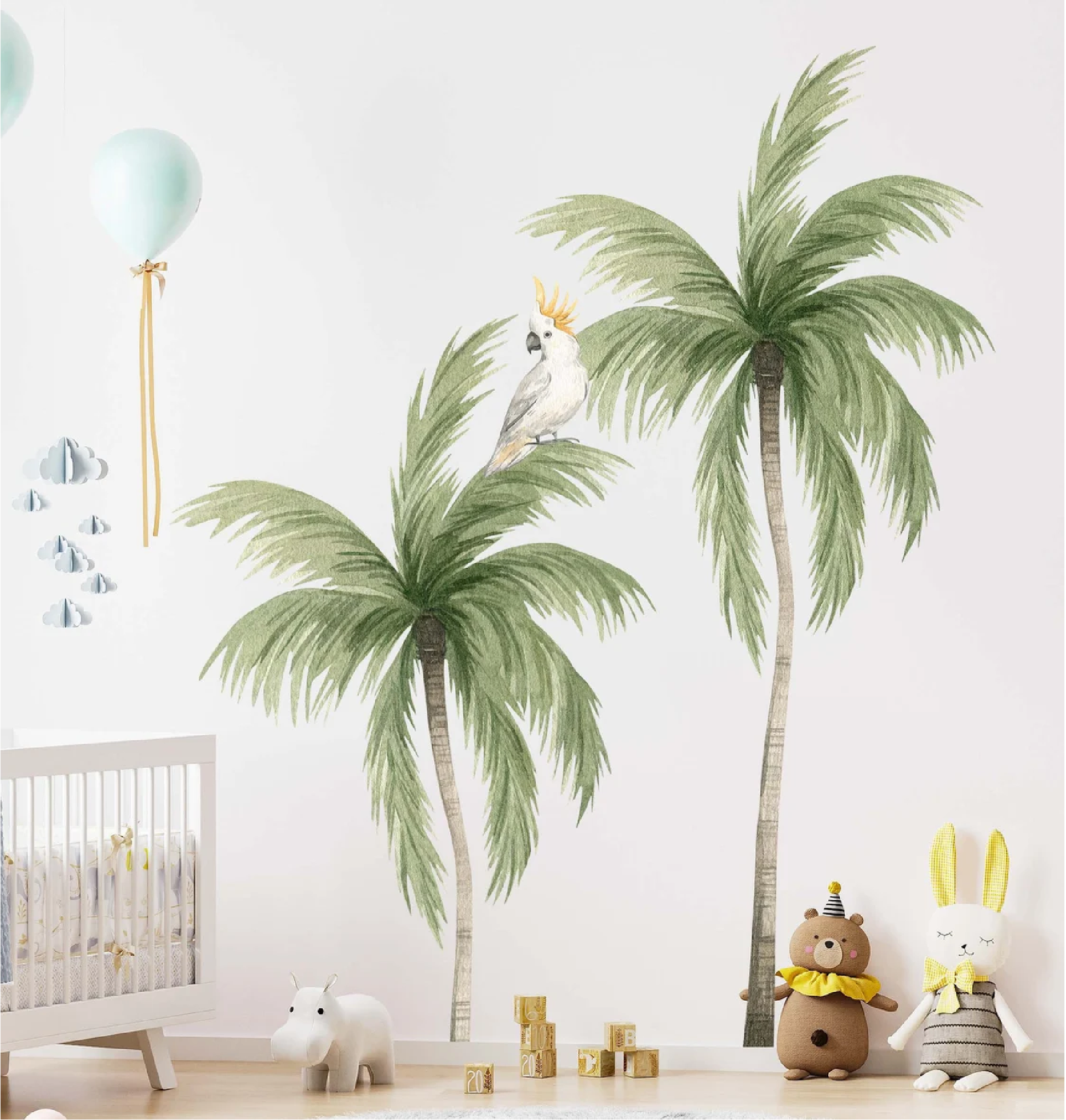 Muursticker Palmboom met Kaketoe
