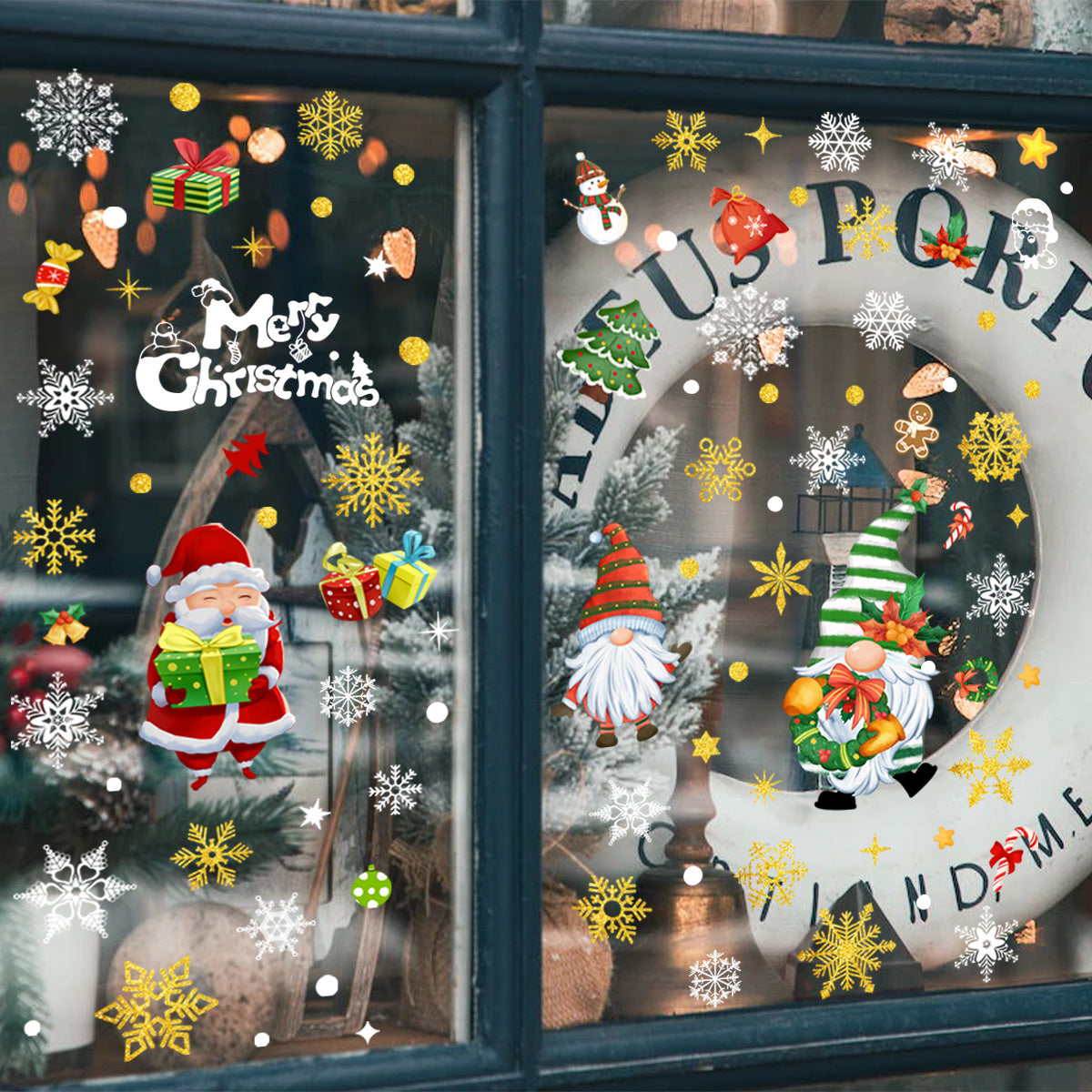 Statisch raamfolie stickers Mega Pack kerst 9 vellen