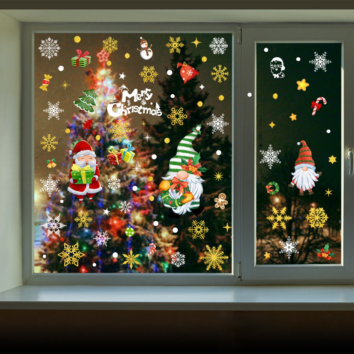 Statisch raamfolie stickers Mega Pack kerst 9 vellen