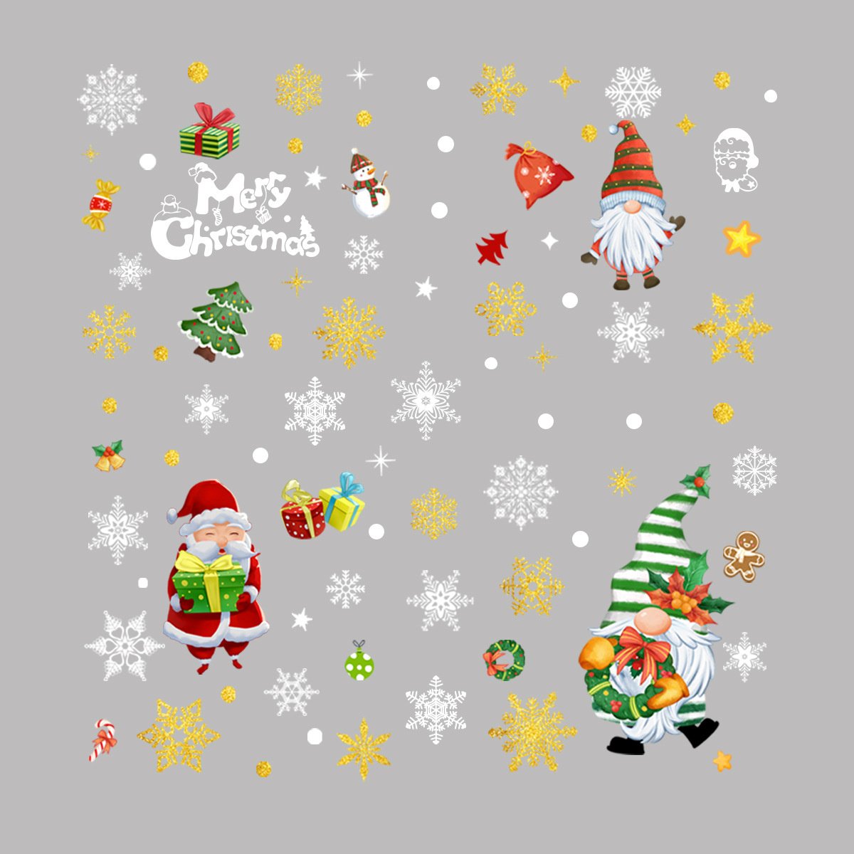 Statisch raamfolie stickers Mega Pack kerst 9 vellen