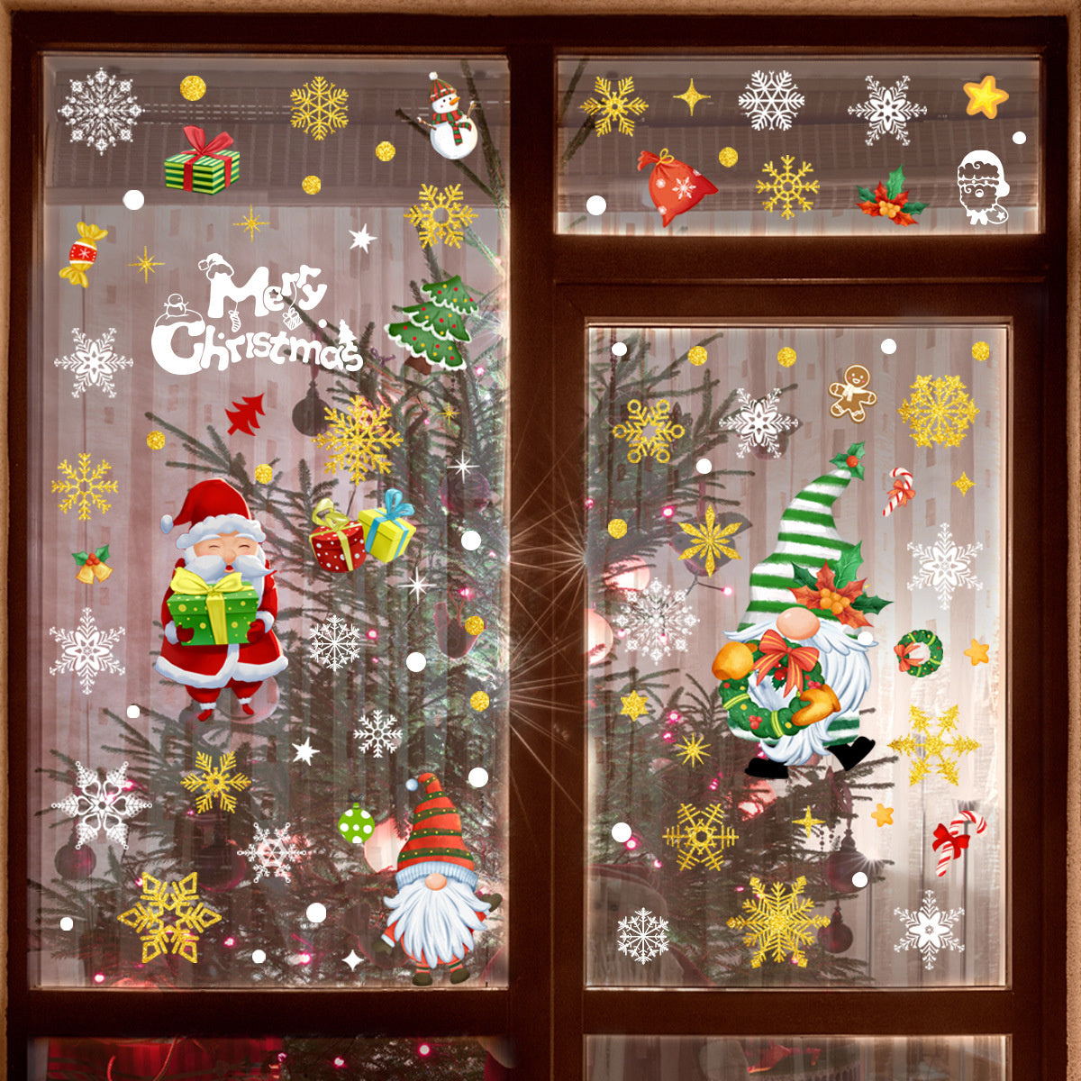Statisch raamfolie stickers Mega Pack kerst 9 vellen