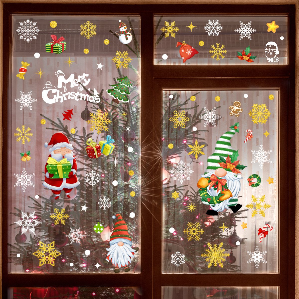 Statisch raamfolie stickers Mega Pack kerst 9 vellen