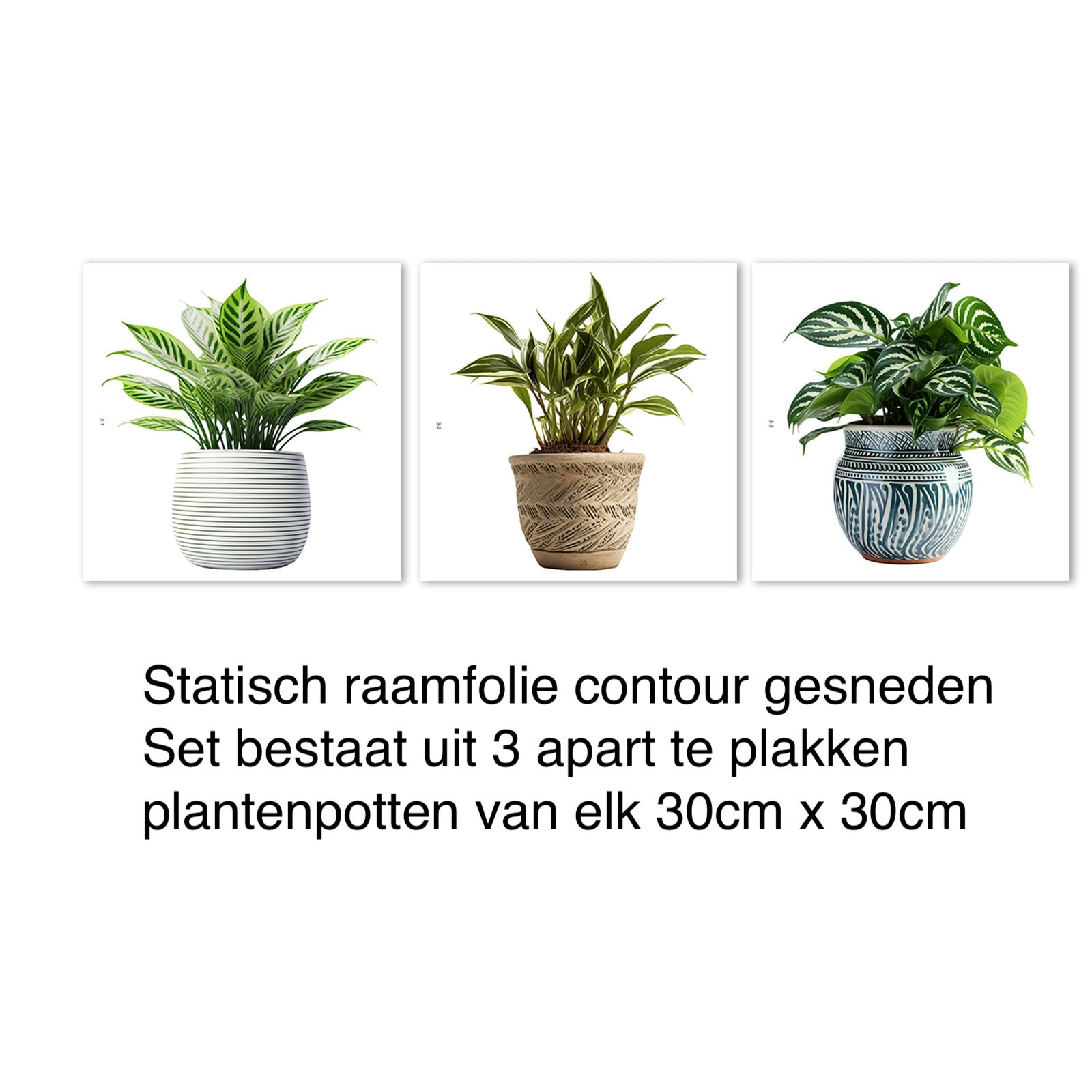 Statisch raamfolie planten potten 3 stuks