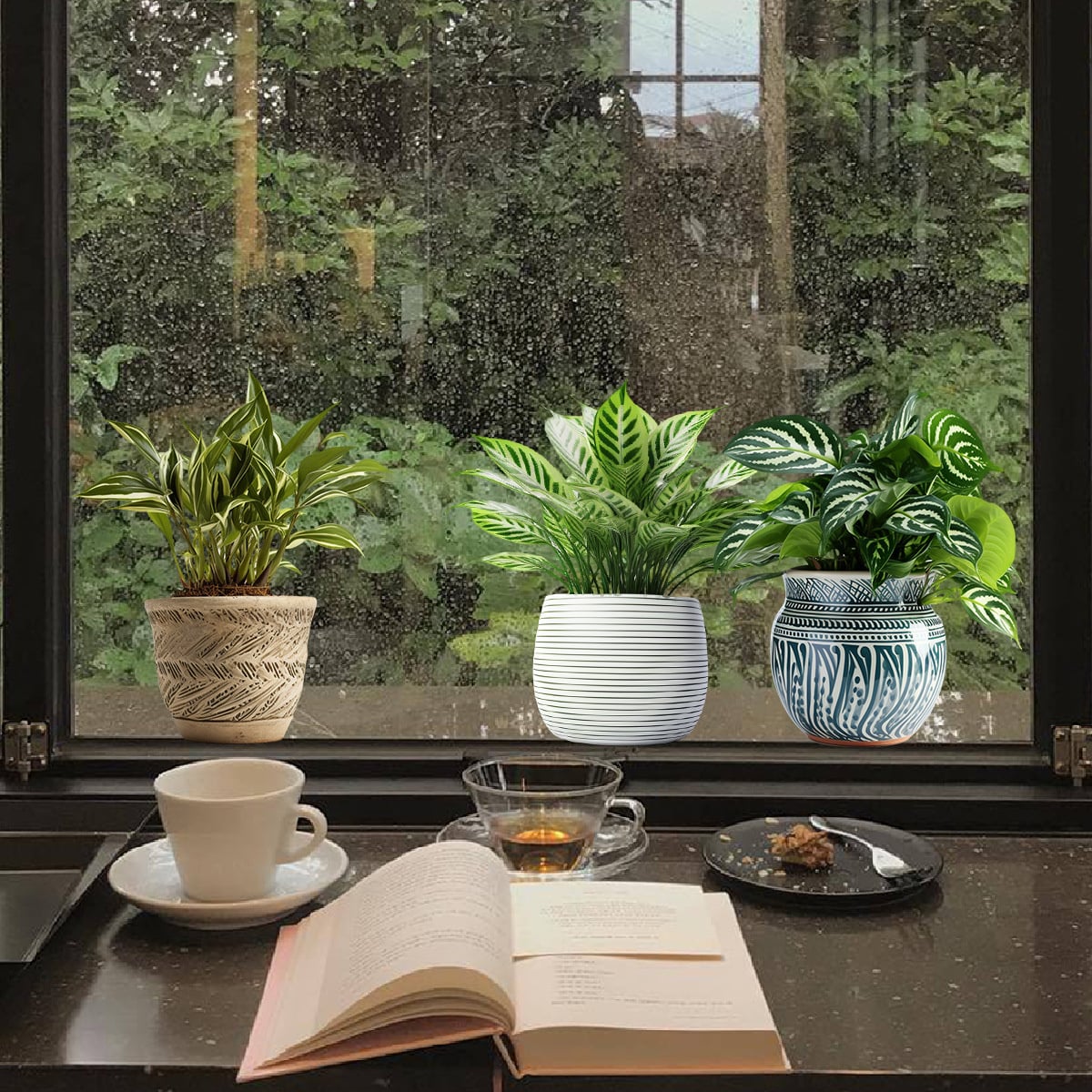 Statisch raamfolie planten potten 3 stuks